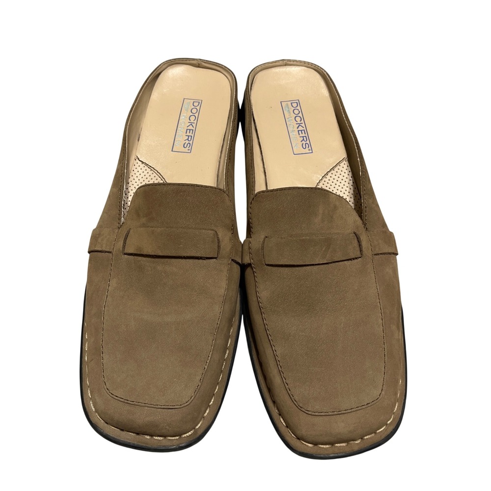 Dockers Women's Brown Leather Mule Loafers Comfort‎ Slip On Shoes Size 10M - Picture 2 of 6